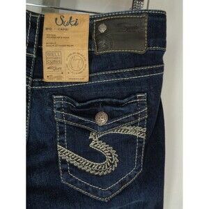 Silver Suki Mid Capri Super Stretch Jeans Tag Size 28 X 22 New